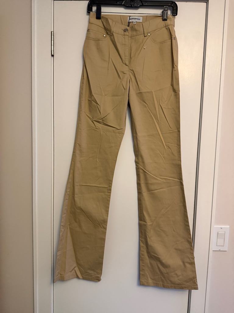 Montana Blu Tan Wide-Leg Trousers Women Size Italy 40